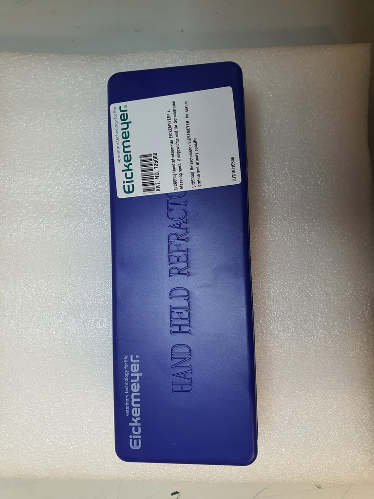 Handrefraktometer EICKEMEYER® z. Messung spez. Uringewichts und für Serumprotein - Neu und in Originalverpackung, Pipette fehlt.