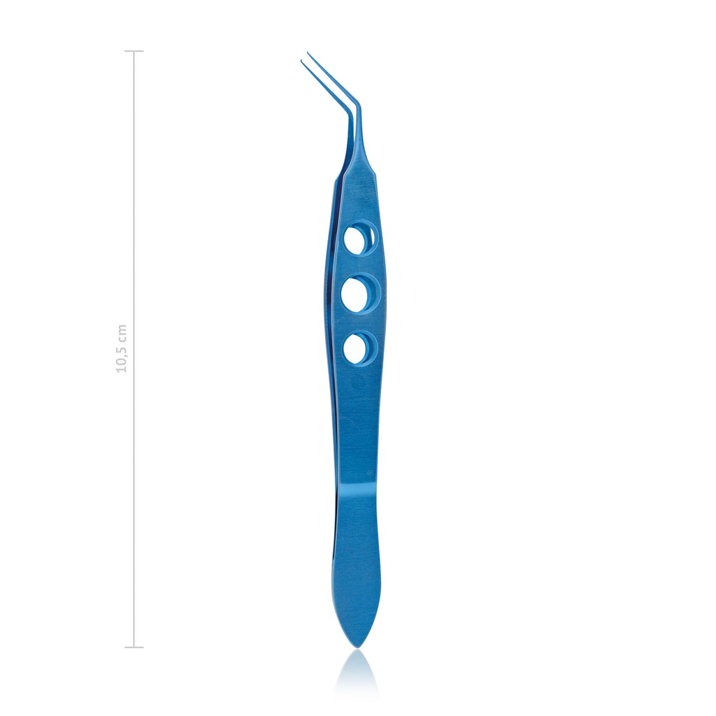 UTRATA csipesz, capsulorhexishez, H 10,5 cm, hajlított