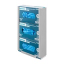 Dozownik na 3 op. rękawic, stal nierdzewna, do montażu na ścianie, z materiałem montażowym