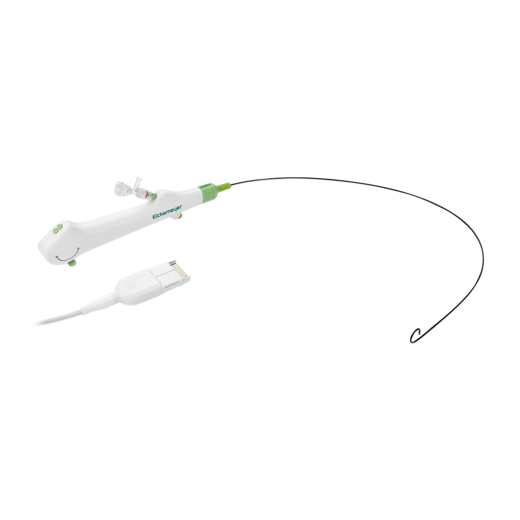EickView 65SD-URS, częściowo jednorazowy ureteroskop, długość 65 cm, średnica zewnętrzna: 2,1 mm, kanał roboczy 1,2 mm.