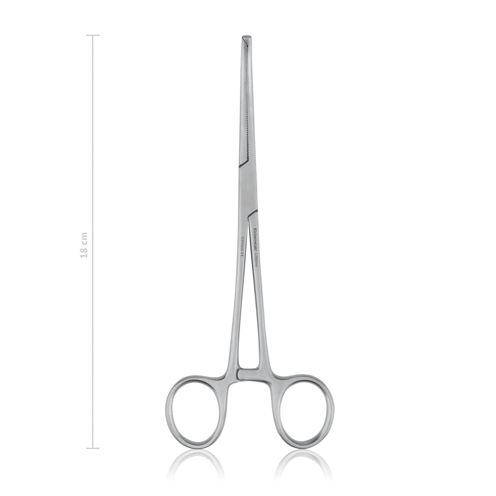 [974118] Kleszcze hemostatyczne Kocher-Ochsner,18 cm, zakrzywione, 1 x 2 zeby