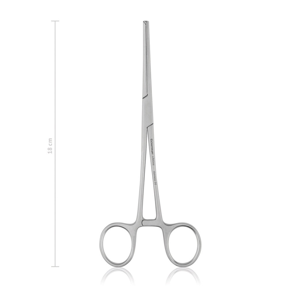 [974018] Kleszcze hemostatyczne Kocher-Ochsner,18 cm, proste, 1 x 2 zeby