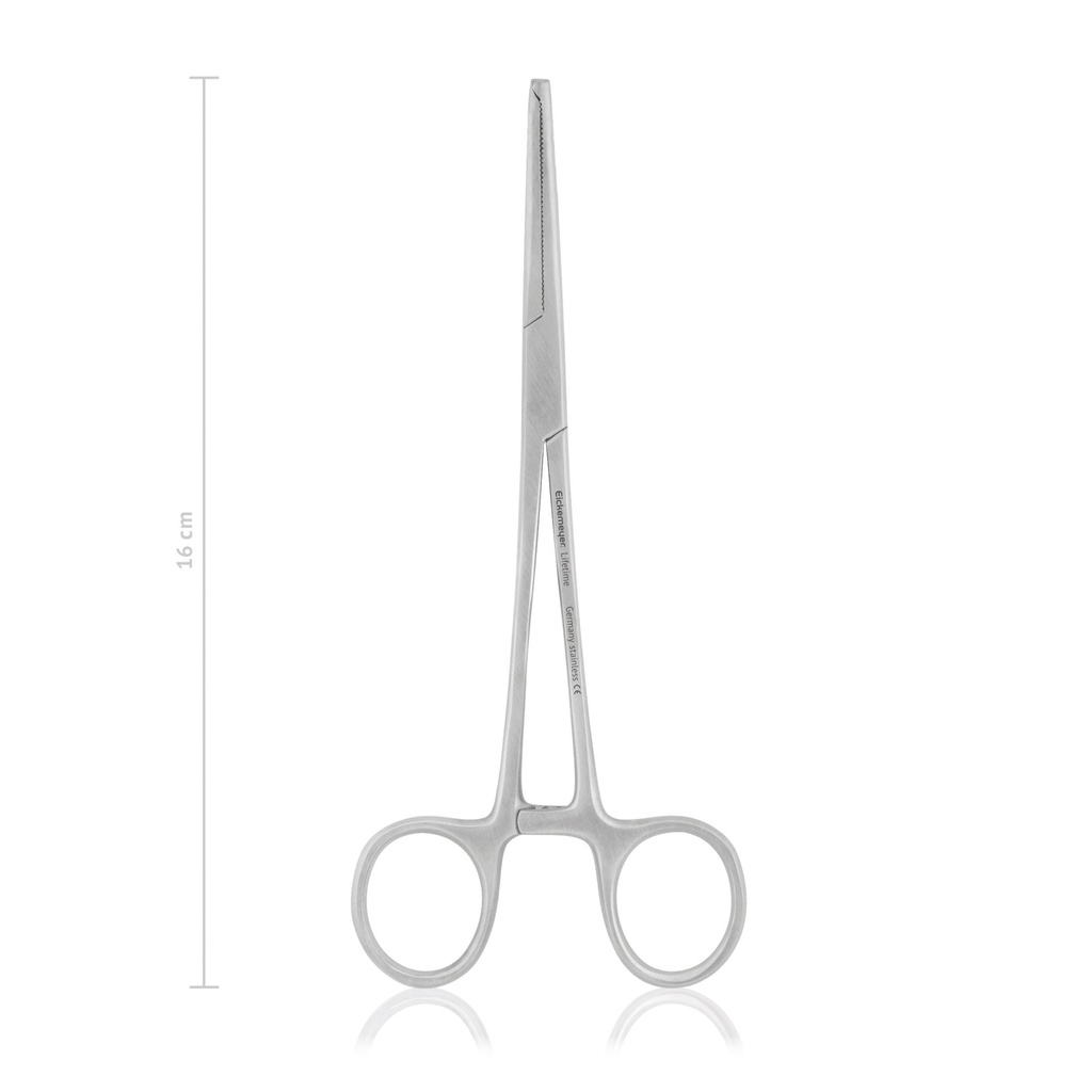 Zacisk tętniczy KOCHER-OCHSNER, 1x2 zęby, 16 cm, zakrzywione
