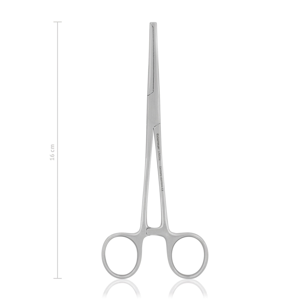 [142416] Zacisk tętniczy KOCHER-OCHSNER, 1x2 zęby, 16 cm, proste