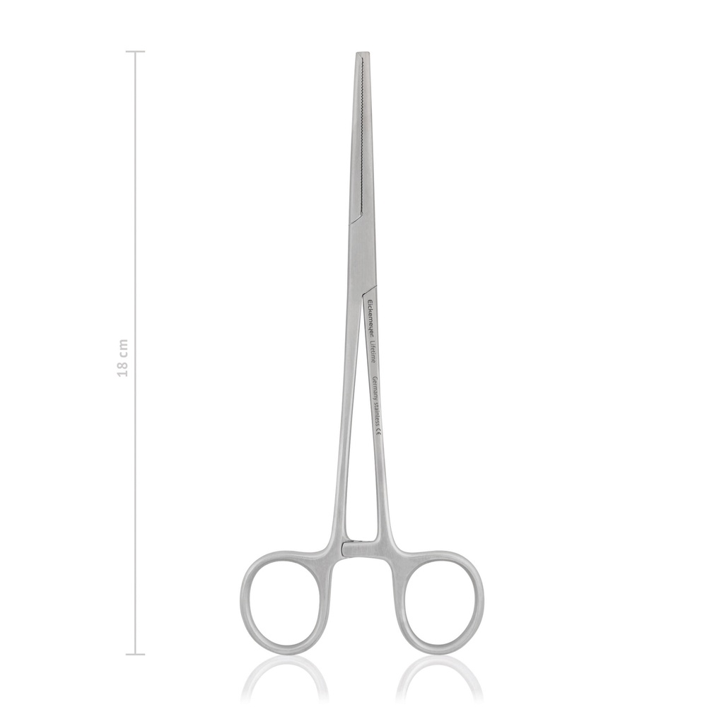 Zacisk tętniczy KOCHER-OCHSNER, 1x2 zęby, 18 cm, proste