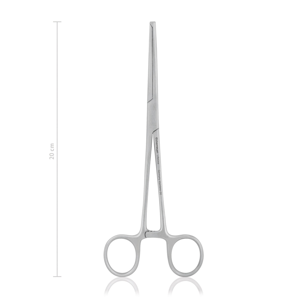 Klema naczyniowa Kocher-Ochsner,20 cm,Zakrzywiona, 1 x 2 wciecia