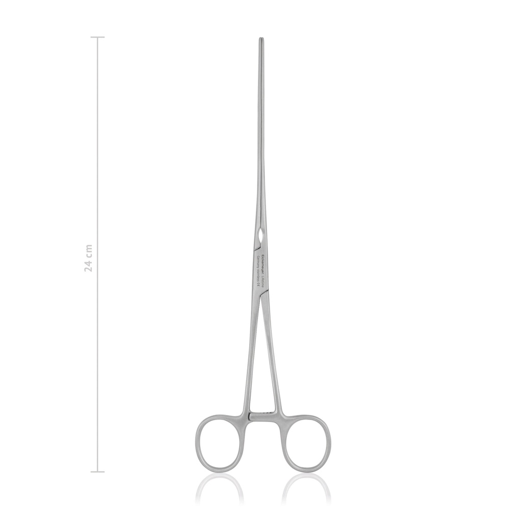 Zacisk jelitowy MAYO-ROBSON, podłużne ząbkowania, 24 cm, proste