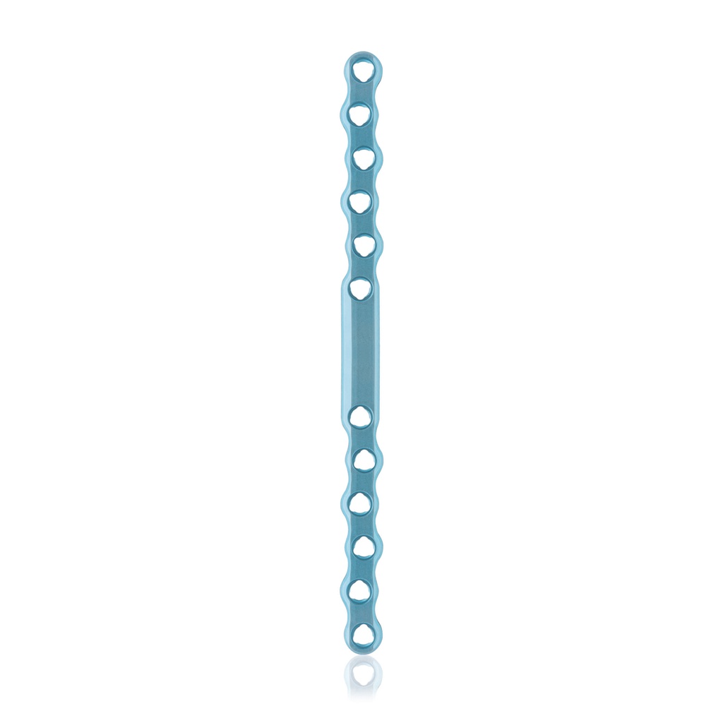 [187746] EickLoxx S-typ płytka kostna 12-otworowa, 138 x 8 x 3.2mm, tytanowa, żółta,