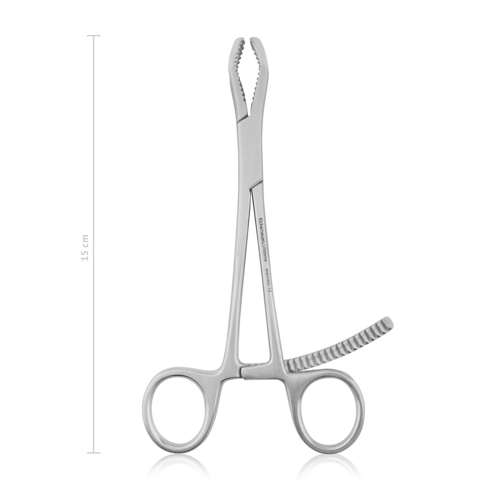[183015] Kleszcze do trzymania kosci, z okienkiem15 cm