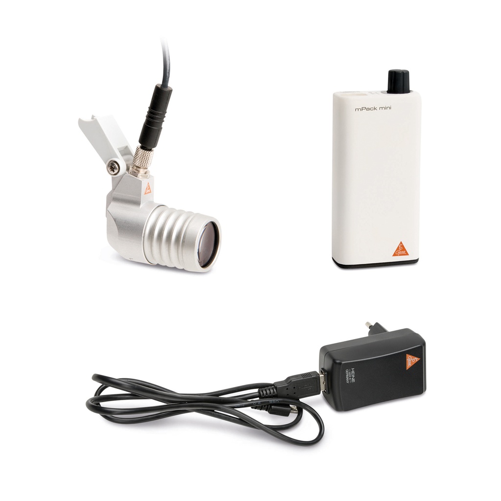 Loupelight2 z mPack mini oraz zasilacz wtyczkowy E4-USBdo nośnika lupy i-View (HR/HRP)