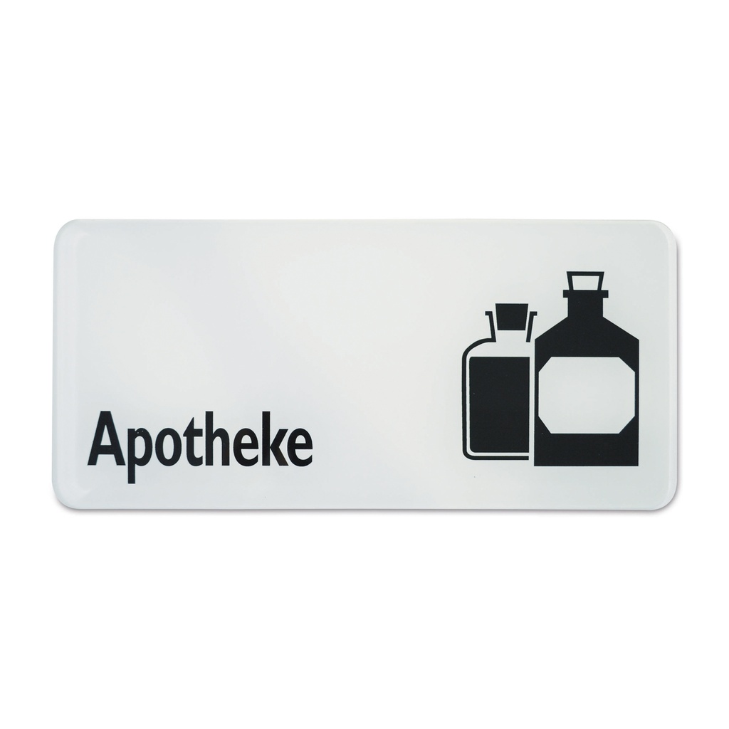 Szyld ze znakiem "Apotheke", 30 x 13,5 cschwarz/weiß