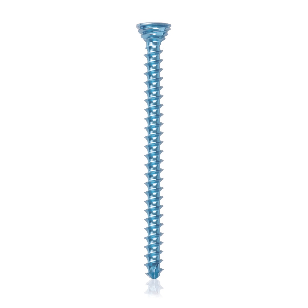 Tytanowa śruba blokująca Ø2.7x 36mm, wielokierunkowa, niebieska, torx 10,samowiercące, samogwintujące