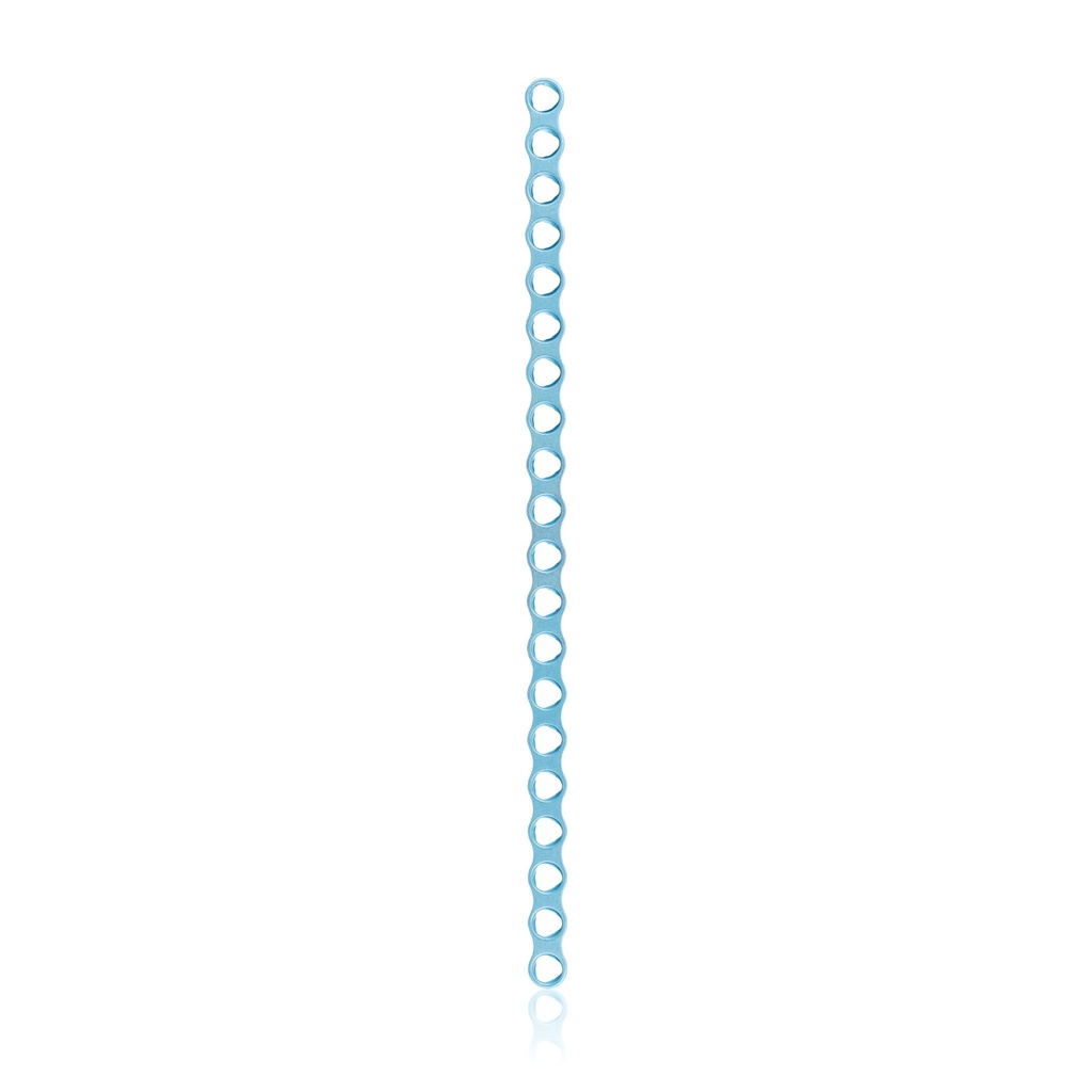 Plade til EickLoxx Micro sæt. Lige, 1,0 mm med 20 huller:. 79,5x3,5x1,0 mm. Lyseblå
