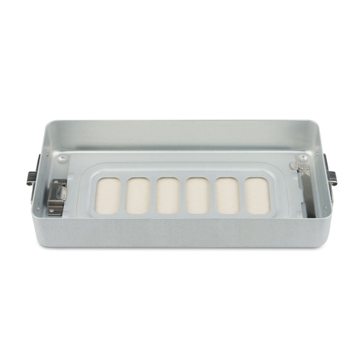 [500615] Dolna część o wysokości 5 cm do pojemnika do sterylizacji, perforowana, płaska, 300 x 140 x 45 mm, szara 