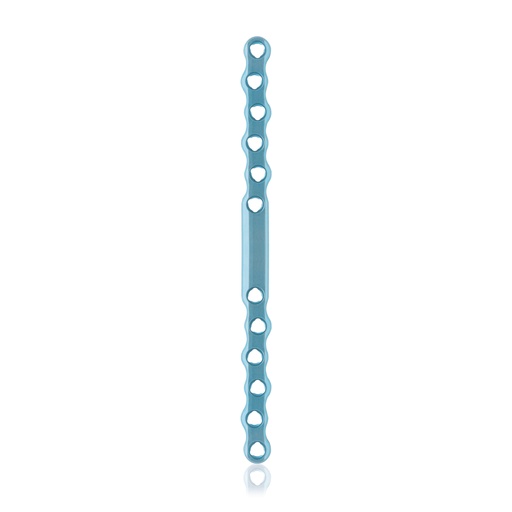[187746] EickLoxx S-typ płytka kostna 12-otworowa, 138 x 8 x 3.2mm, tytanowa, żółta,